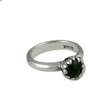 Blossom Ring Pounamu Stg Silver-jewellery-The Vault