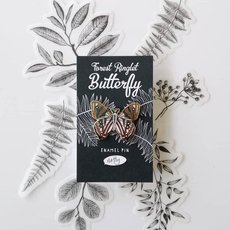 Forest Ringlet Butterfly Enamel Pin-jewellery-The Vault