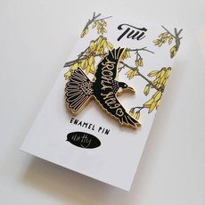 Aroha Nui Tui Enamel Pin-jewellery-The Vault