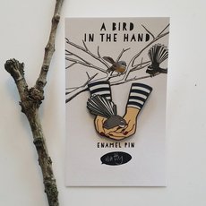 A Bird in the Hand Enamel Pin-jewellery-The Vault