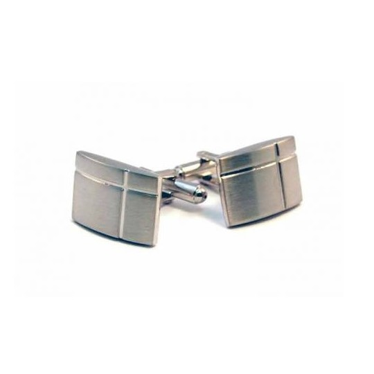 Matt Rectangle Cufflinks Cross