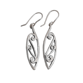Kowhaiwhai Earrings Silver