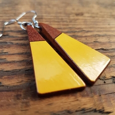 Short Drop Triangle Earrings Mustard-jewellery-The Vault