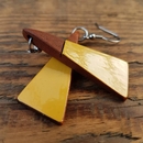 Short Drop Triangle Earrings Mustard