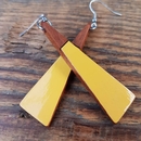 Long Drop Triangle Earrings Mustard