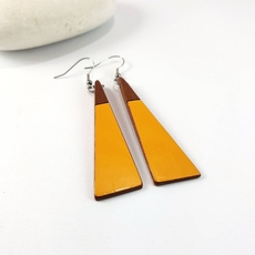 Long Drop Triangle Earrings Mustard-jewellery-The Vault