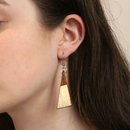 Short Drop Triangle Earrings Gold Foil