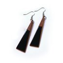 Long Drop Triangle Earrings Black