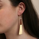 Long Drop Triangle Earrings Gold Foil
