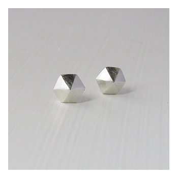 Hex Studs Silver