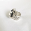 Pounamu & Kowhai Ring Silver