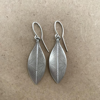 Silver Rata Earrings Patterned Small
