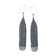 Huia Feather Earrings-jewellery-The Vault