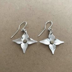 Silver Pacific Flower Earrings-jewellery-The Vault