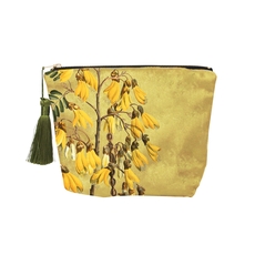 Botanical Kowhai Velvet Cosmetic Bag-artists-and-brands-The Vault