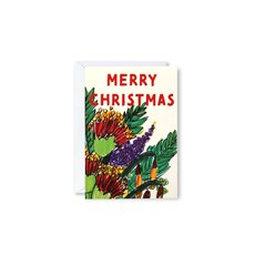 Native Flowers Merry Christmas Small Card-cards-The Vault
