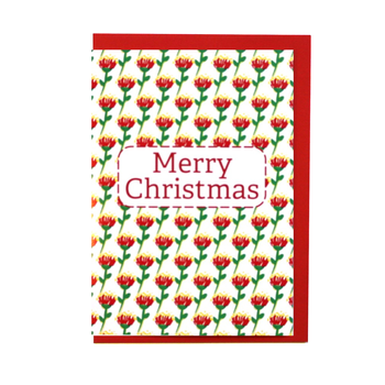 Pohutukawa Pattern Merry Christmas Card