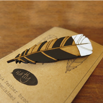 Huia Feather Brooch