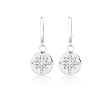Starburst Button Huggie Silver-jewellery-The Vault