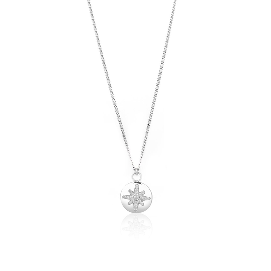 Starburst Button Pendant Silver