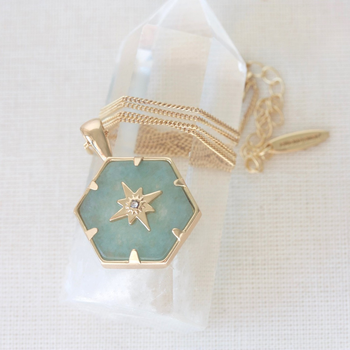 Gold Guiding Forces Necklace Aventurine