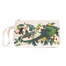 Flox Cotton Pouch w Wristlet Kakariki-artists-and-brands-The Vault