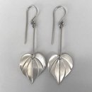 Large Kawakawa Long Drop Earrings Silver