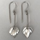 Small Kawakawa Long Drop Earrings Silver