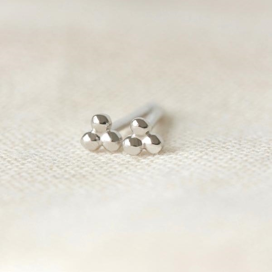 Tiny Trio Studs Silver