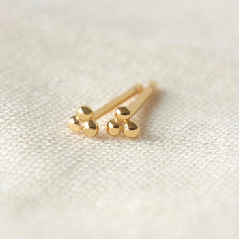 Tiny Trio Studs Gold Plate