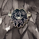 Leafy Yak Face Enamel Brooch