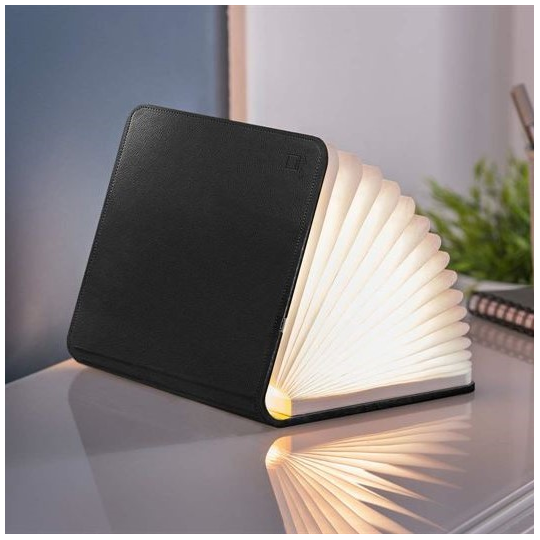 Large Smart LED Booklight Leather Black