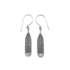 Mini Huia Feather Earrings-jewellery-The Vault