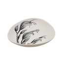 Black Flax Flower On White Bowl 10cm