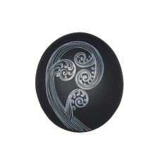 White Ponga Detail On Black Bowl 10cm-lifestyle-The Vault