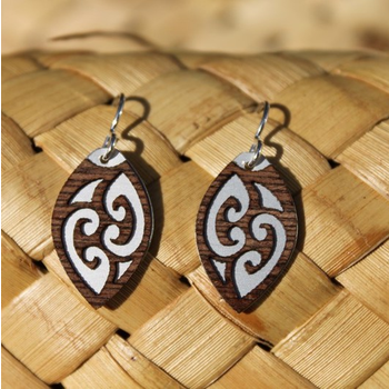 Laser Veneer Earrings Tribal