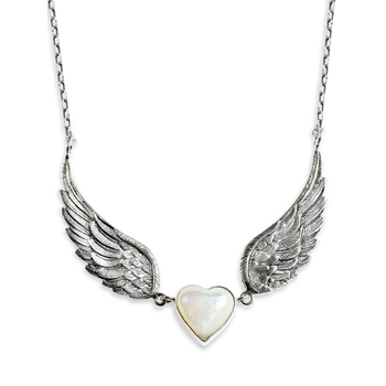 Winged Heart Necklace MOP