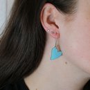 Enamel Heart Earrings Turquoise