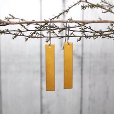 Enamel Rectangle Earrings Yellow-jewellery-The Vault