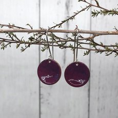 Enamel Disc Earrings Purple-jewellery-The Vault
