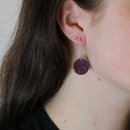 Enamel Disc Earrings Purple