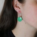 Enamel Disc Earrings Green