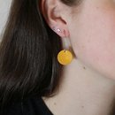 Enamel Disc Earrings Yellow