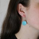 Enamel Disc Earrings Turquoise