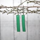 Enamel Rectangle Earrings Green