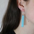 Enamel Rectangle Earrings Turquoise