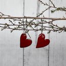 Enamel Heart Earrings Red