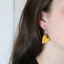 Enamel Heart Earrings Yellow