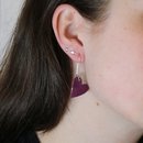 Enamel Heart Earrings Purple