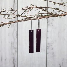 Enamel Rectangle Earrings Purple-jewellery-The Vault